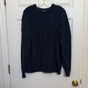 Men's Navy Cable Knit Sweater